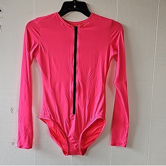 Michael kors Hot Pink Swimwear One Piece Longsleeve Size 12 - Picture 1 of 3
